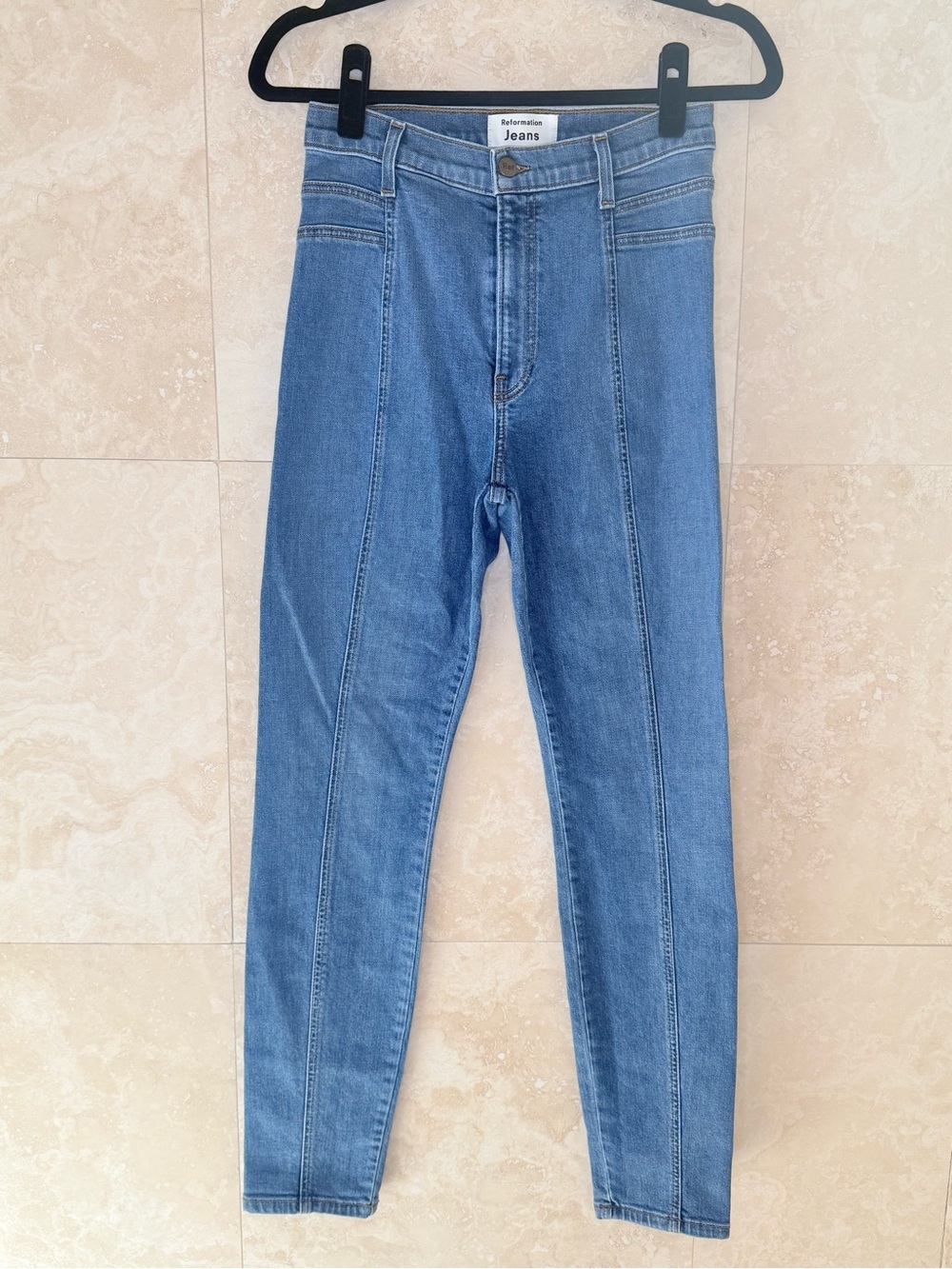 Reformation Light Wash High-Rise Straight Jeans Size 27